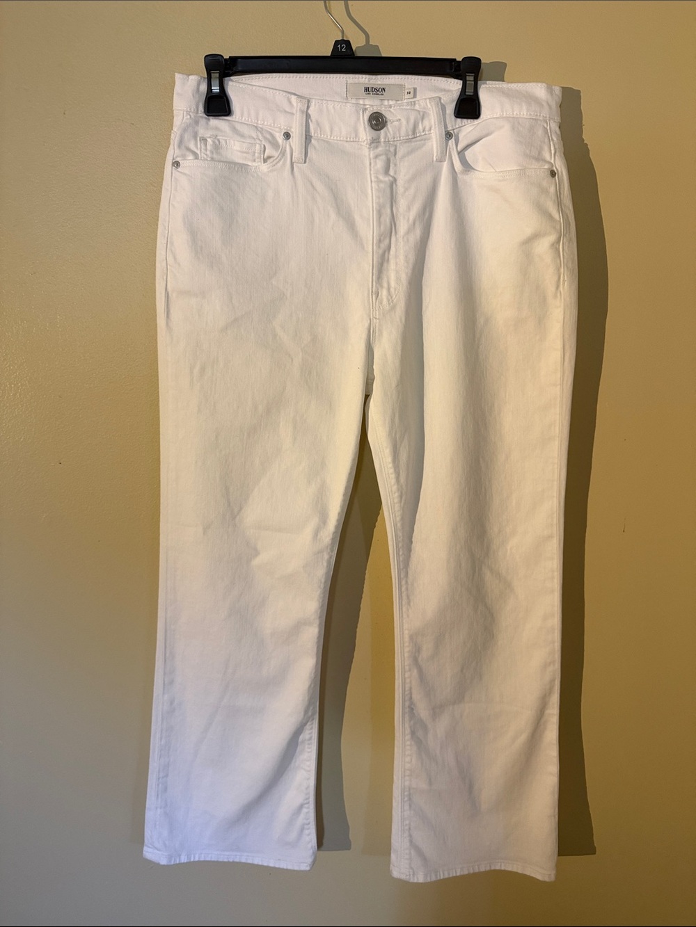 Hudson Jeans White High-Rise Button-Fly Jeans